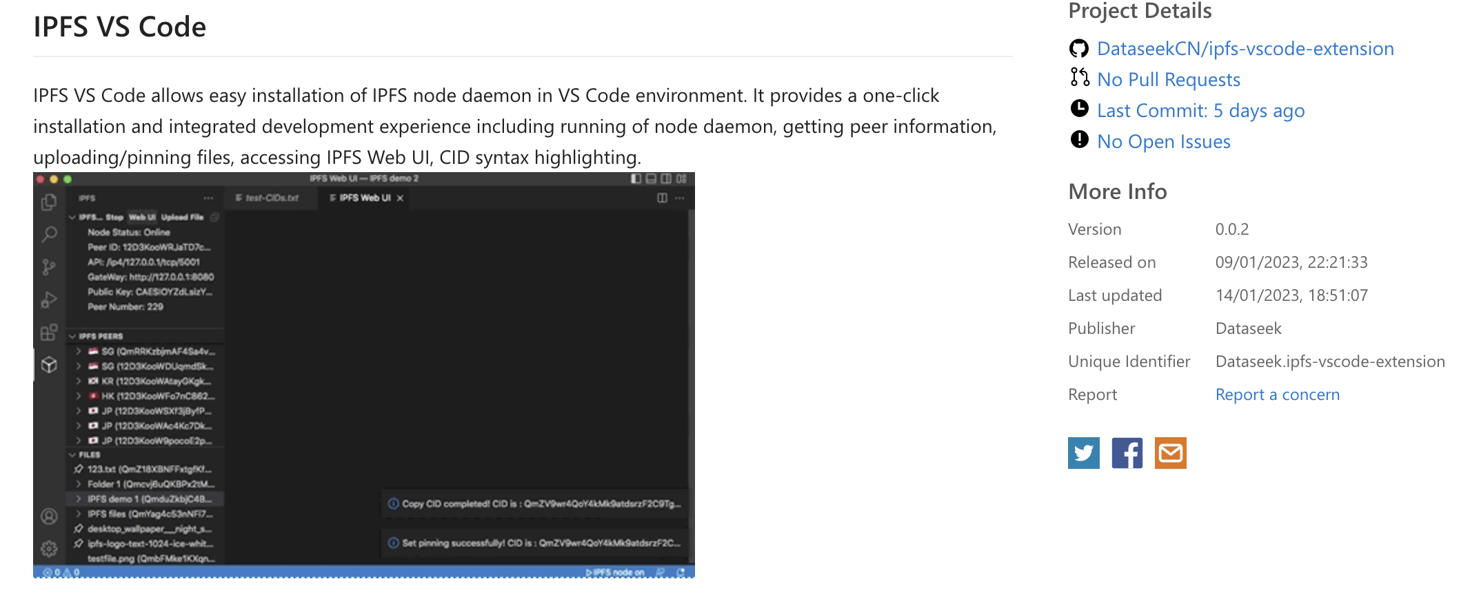 IPFS VS Code Extension banner